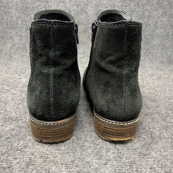 Gabor Shoe Boot Leather Suede Women Sz UK 6  US 8.5 Black Low Stack Heel - Picture 4 of 12